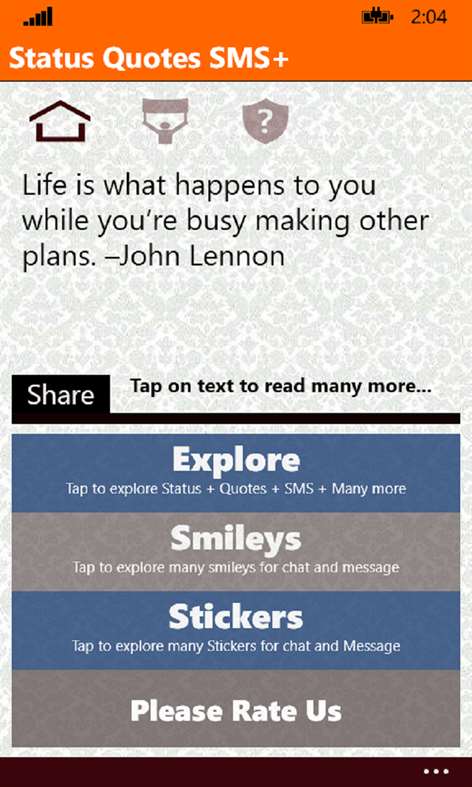 Status Quotes SMS+ Screenshots 1