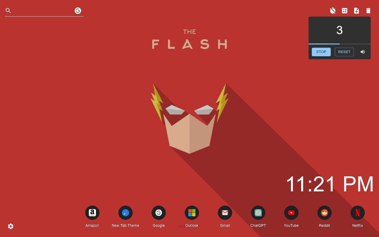 The Flash Wallpaper New Tab