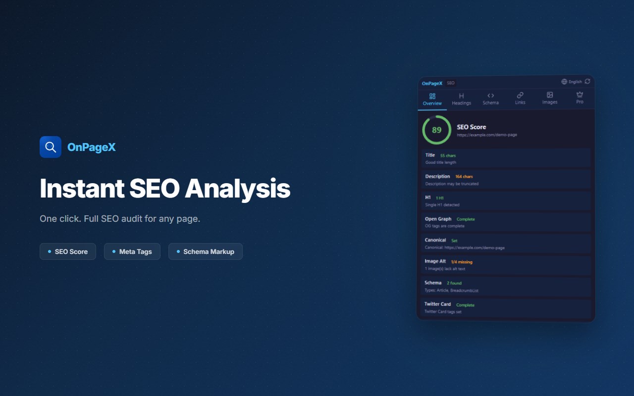 OnPageX - SEO Meta Analyzer