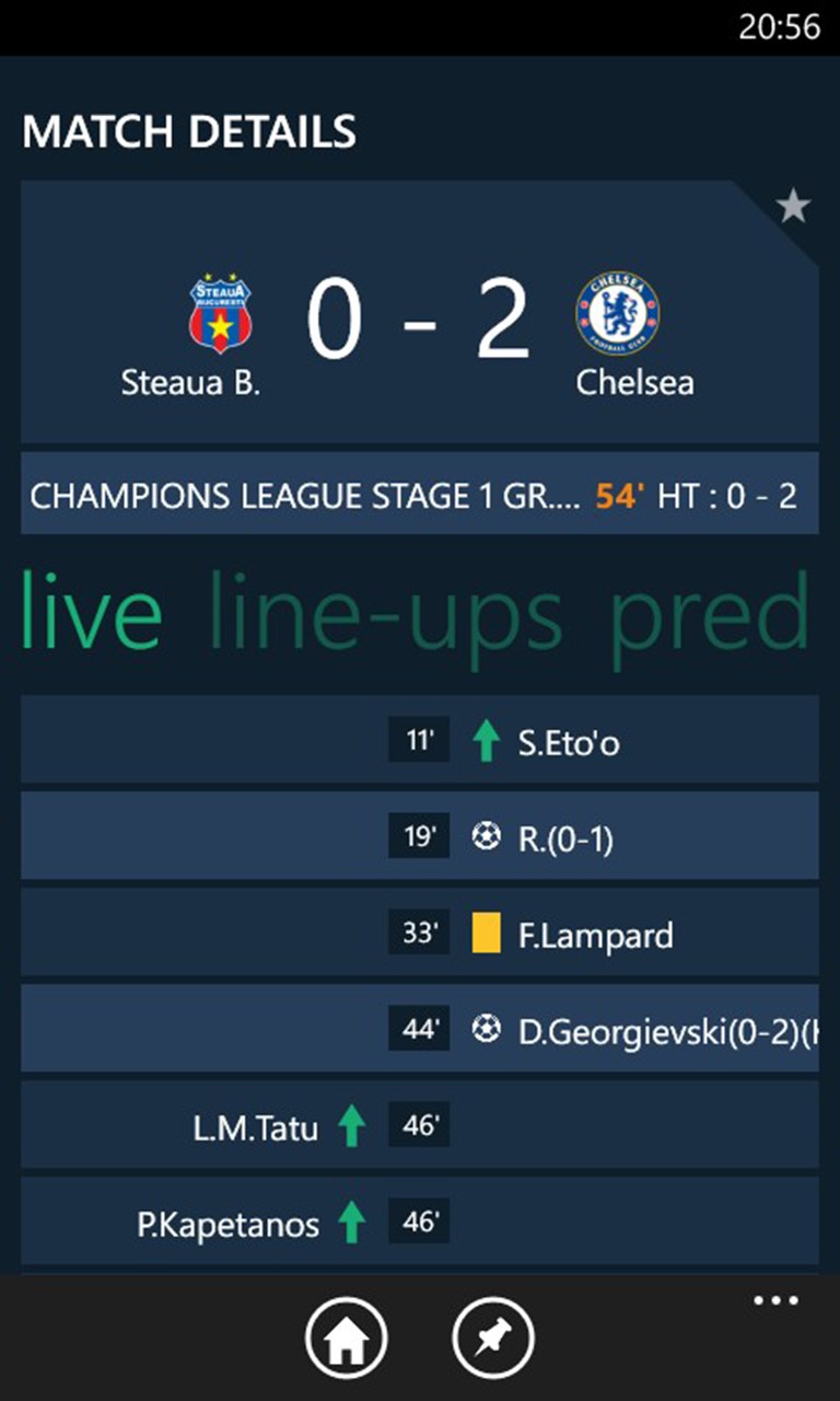 Goal Live Scores for Windows 10 Mobile