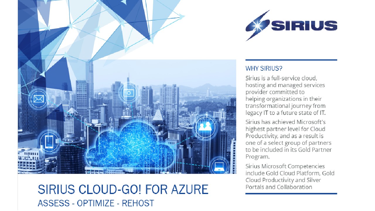 Sirius Cloud Go 2-Wk Assessment