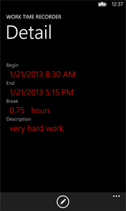 WorkTimeRecorder screenshot 2
