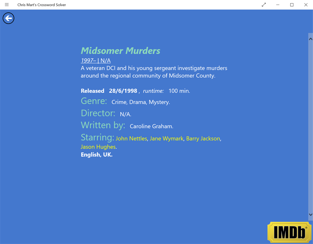 #4. Chris Mart's Crossword Solver (Windows) 由: Chris Mart