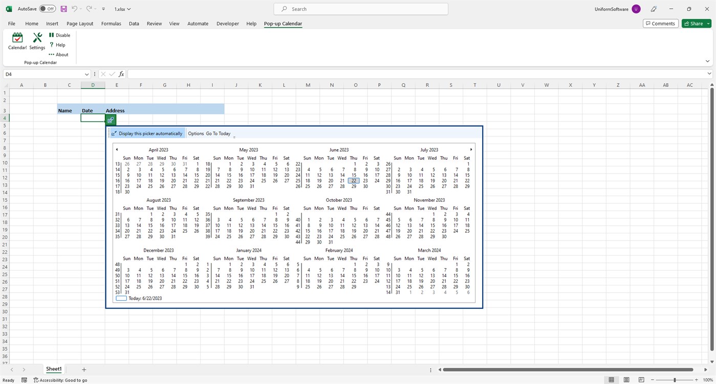 #2. Date Picker (Windows) 由: Uniform Software LTD
