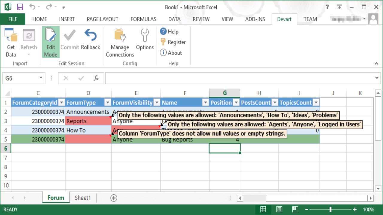 Snapshot 5 of Devart Connector for Freshdesk from Excel