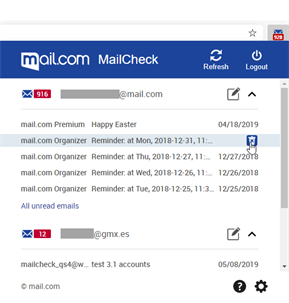 mail.com MailCheck screenshot 1