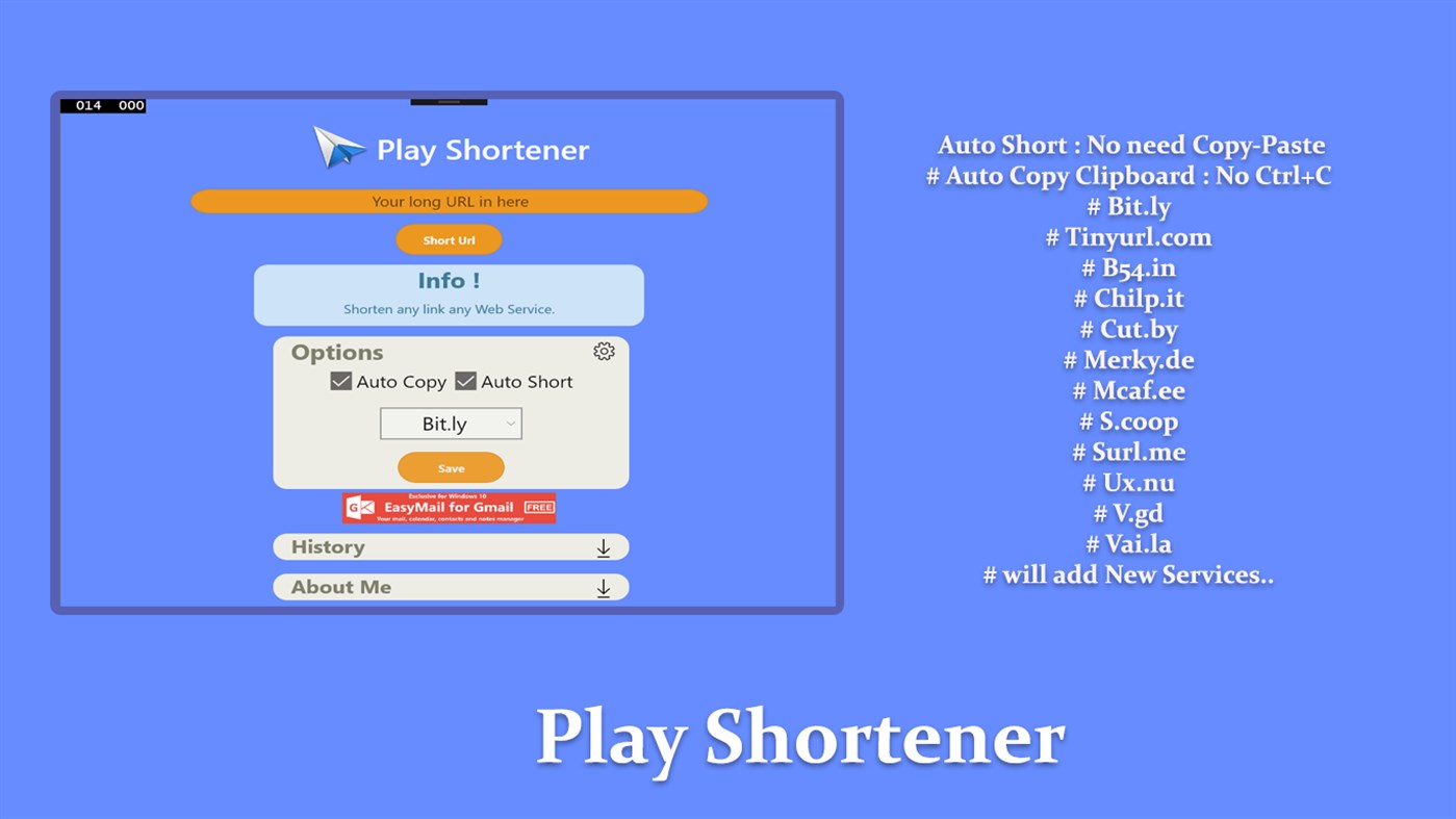 #1. Play Shortener (Windows) โดย: OMANSAK