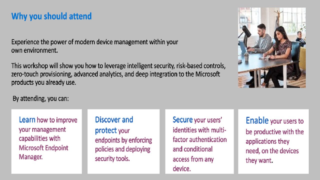 Snapshot 2 of 3-Day Endpoint Management Workshop