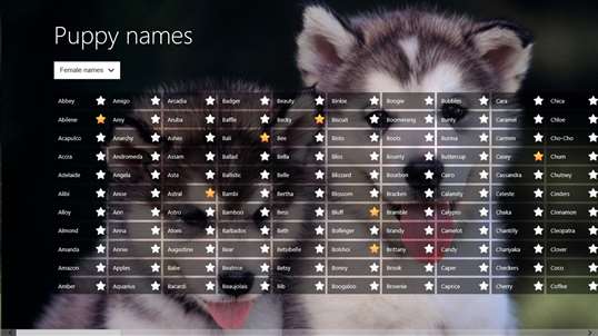 Puppy names screenshot 1