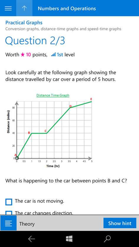 Capture d’écran : Windows 10 Mobile Numbers and Operations