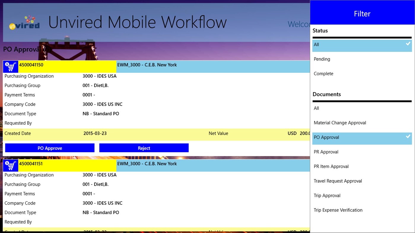 #4. Unvired Workflow for SAP (Windows) 게시자: Unvired Software India Pvt Ltd