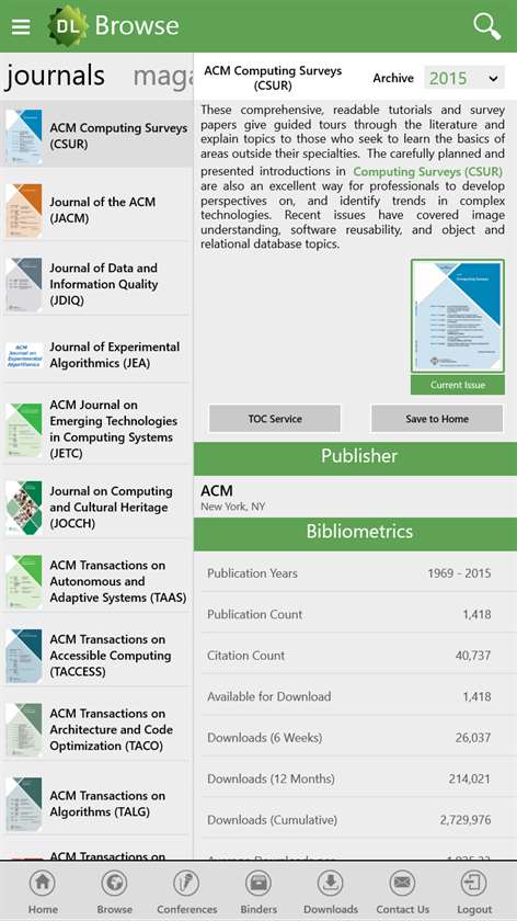 ACM Digital Library Screenshots 1