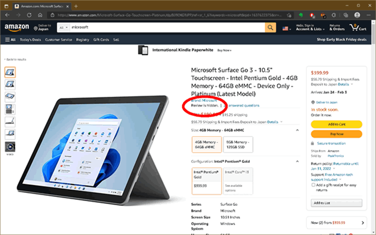 No More Amazon Reviews - Complemento de edge