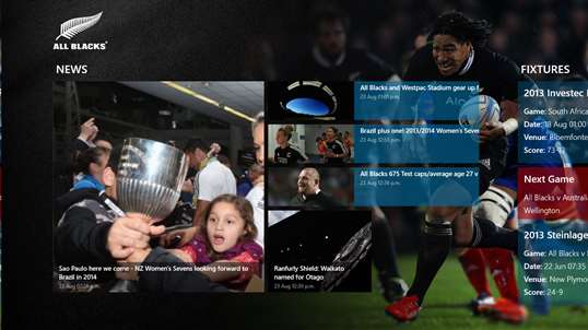 The Official Windows 8 All Blacks App screenshot 1