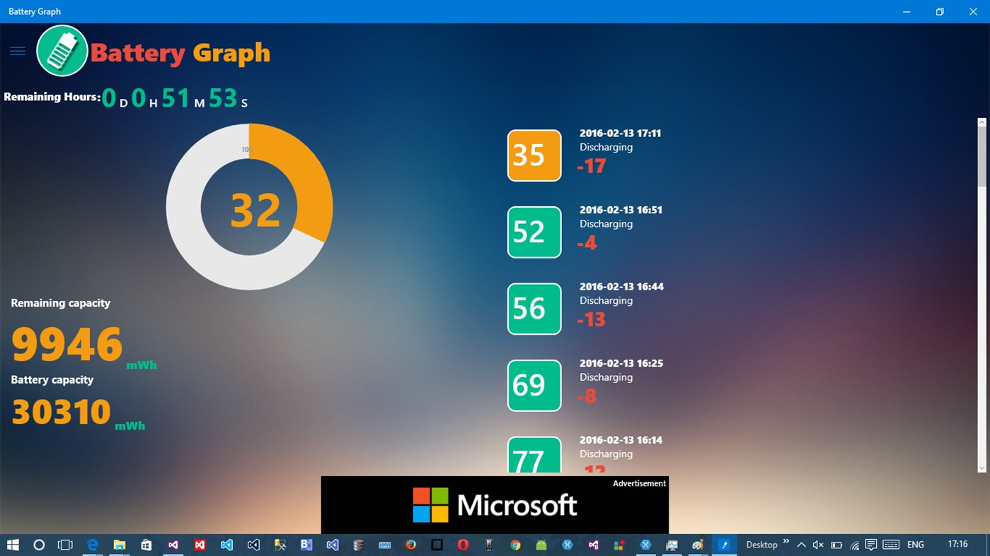 #7. Battery Graph (Windows) 由: Expression App Studio