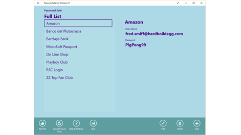 PasswordSafe 8.1 Screenshots 1