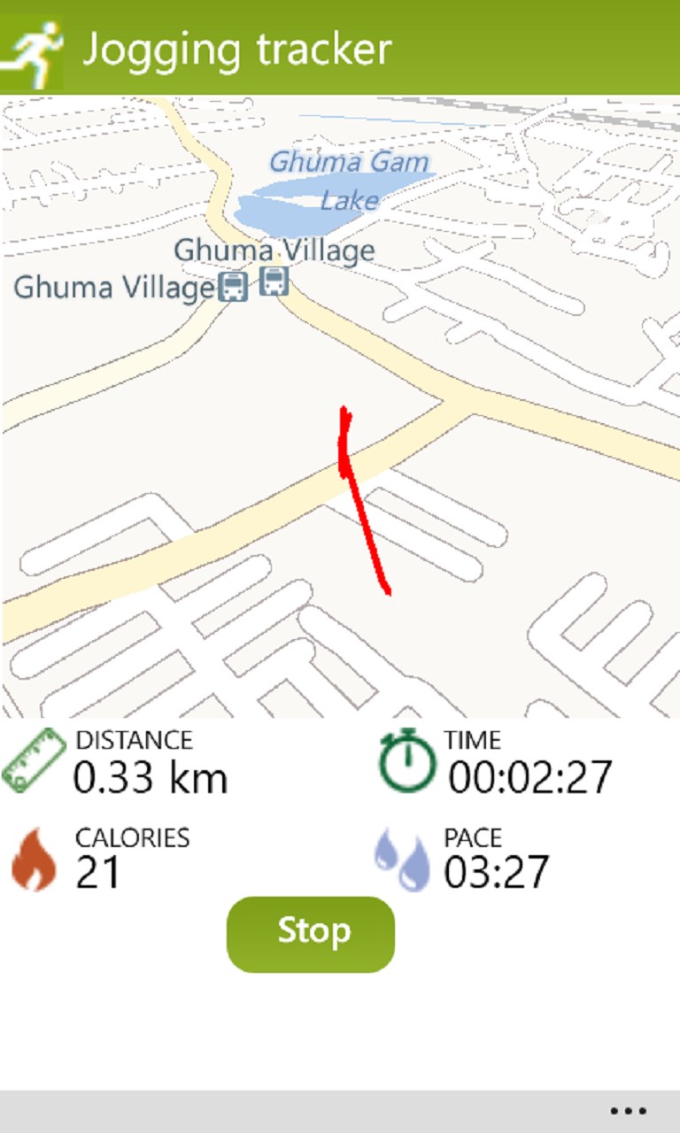 Jogging tracker for Windows 10 Mobile