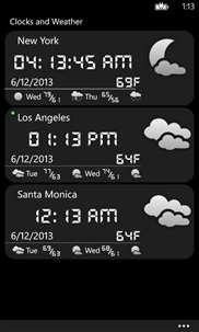 Clocks and Weather screenshot 1