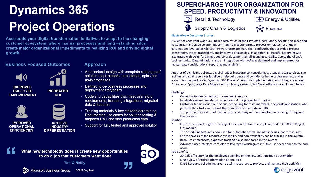 Snapshot 1 of Microsoft Dynamics 365 Project Operations: 10 Week Implementation