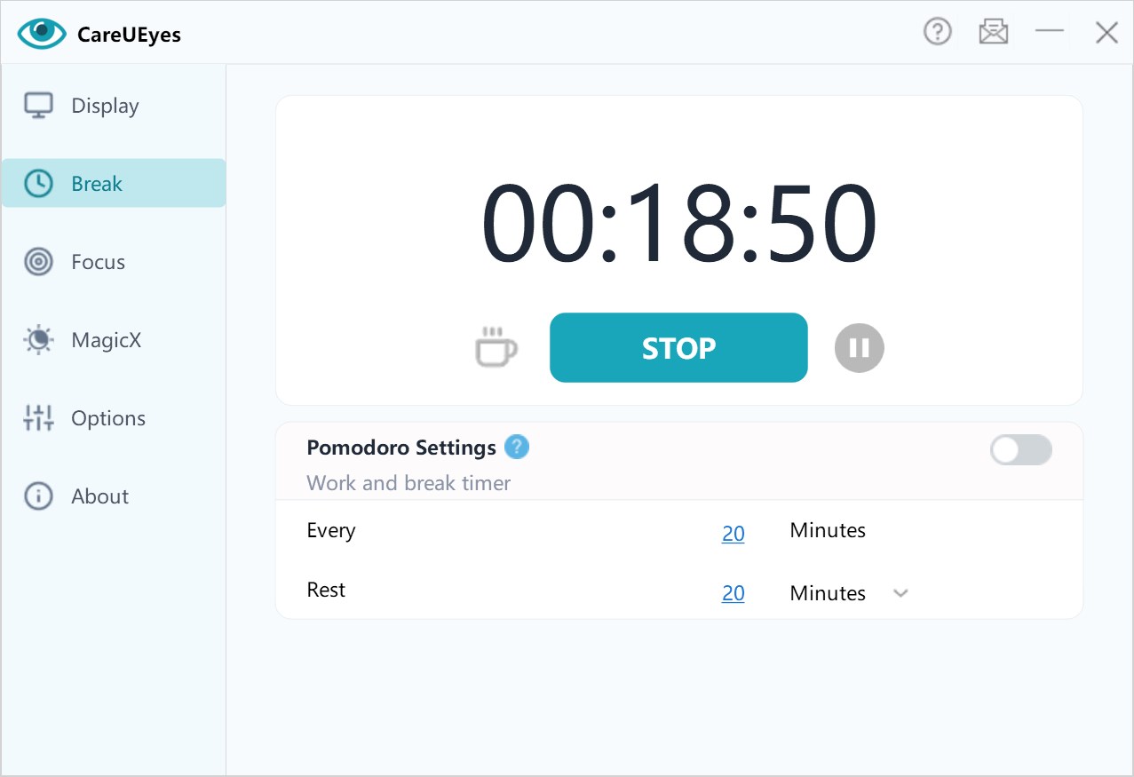 CareUEyes - Blue light filter, Brightness control,Screen dimmer screenshot