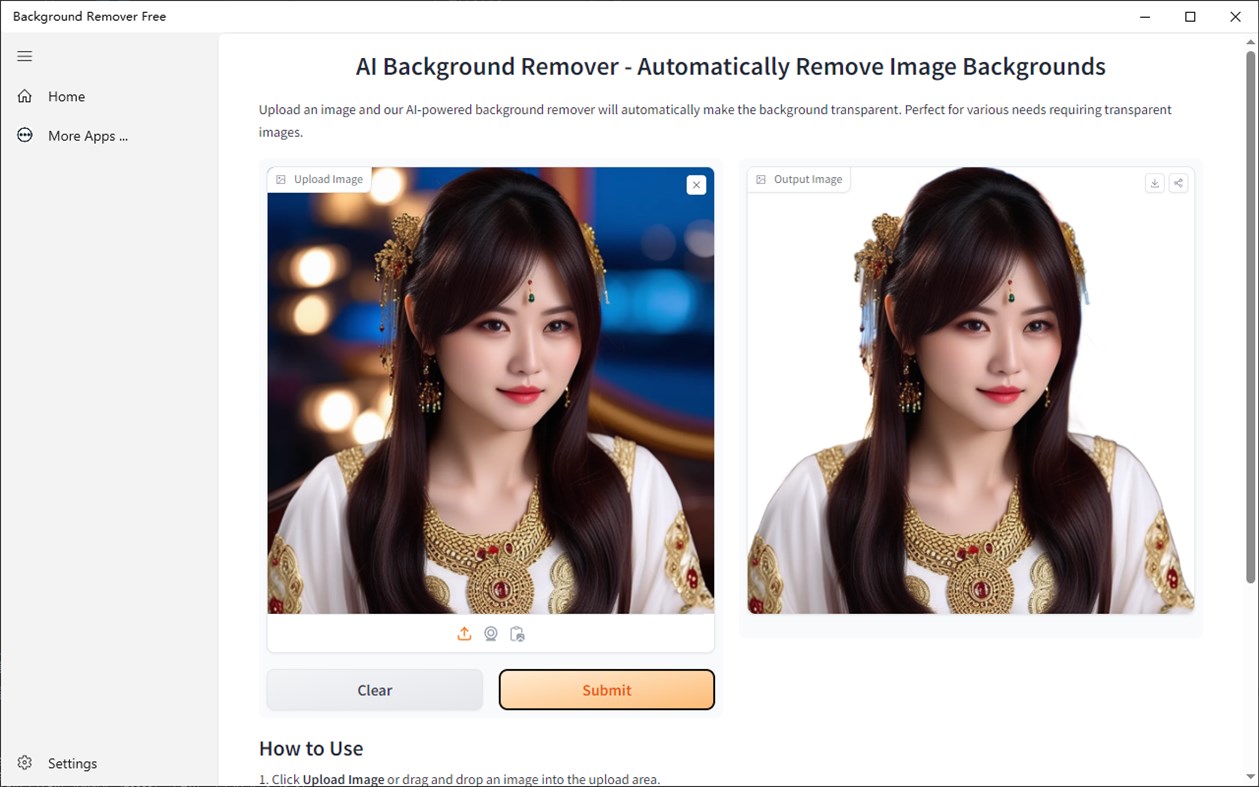 #4. Background Remover Free (Windows) Με: 韵华软件