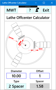 Lathe Offcenter Calculator screenshot 2