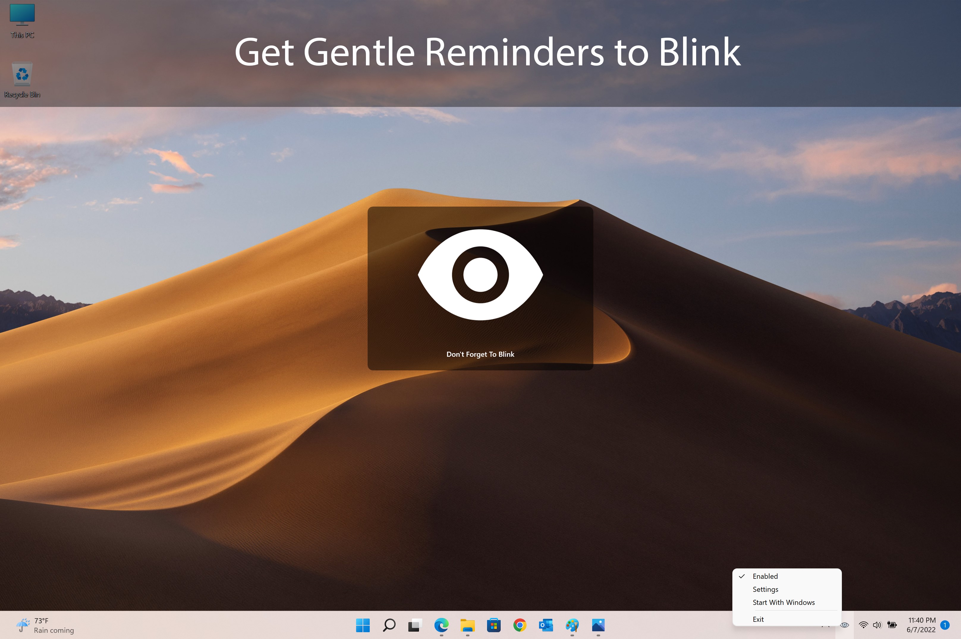 eye blink reminder app