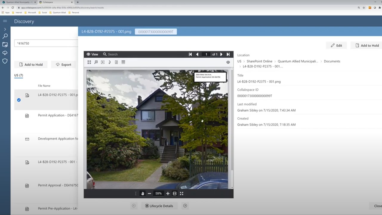 Snapshot 4 of Collabspace DISCOVERY: Cross-Platform eDiscovery