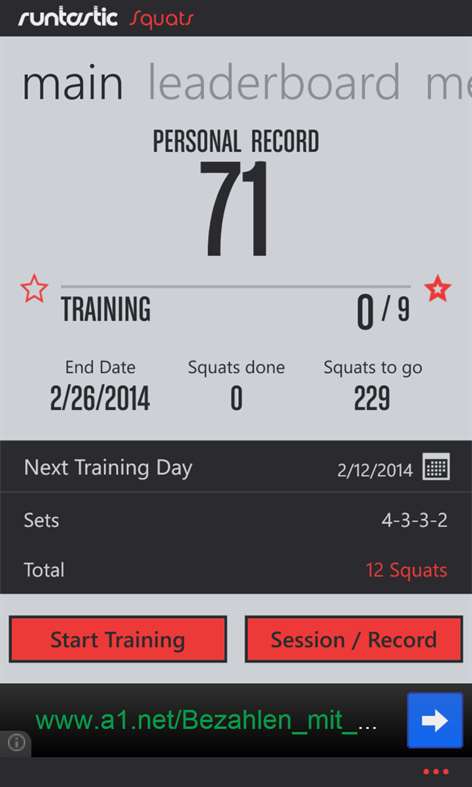 Runtastic Squats Screenshots 1