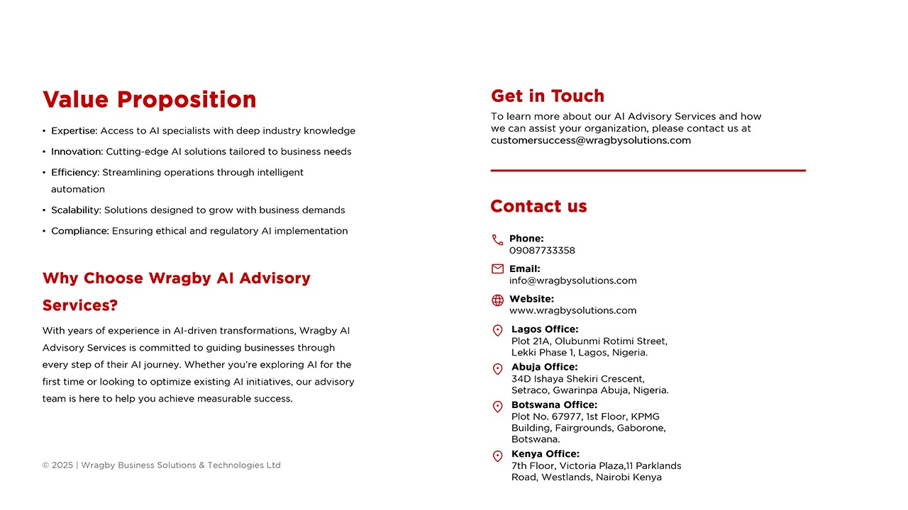Snapshot 3 of Wragby AI Advisory Services