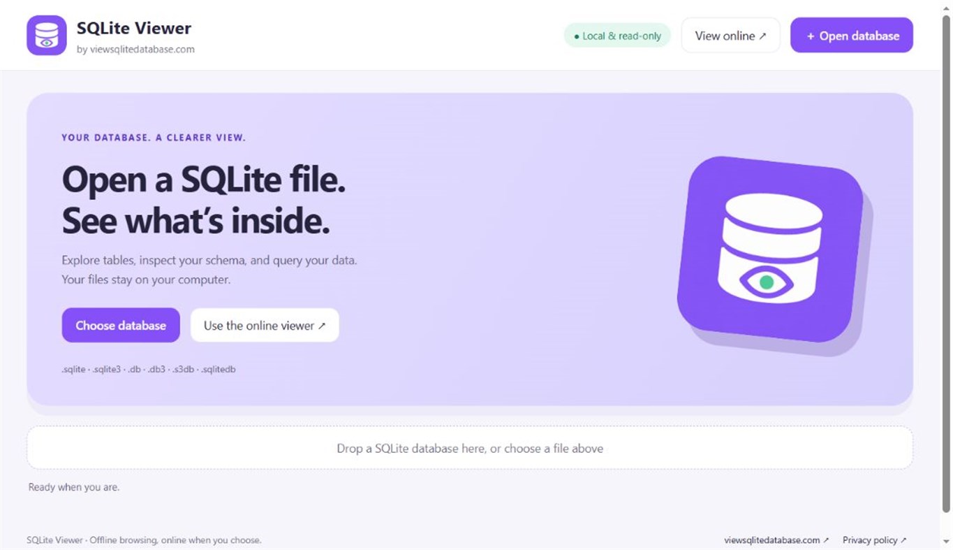 #1. SQLite Viewer by viewsqlitedatabase.com (Windows) Fejlesztő: AHFiles