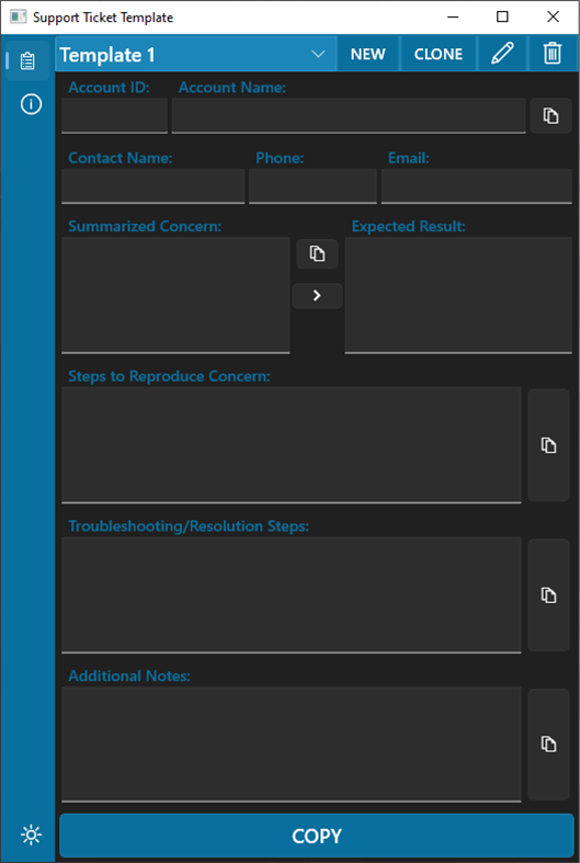 #2. Support Ticket Template (Windows) Podle: Banana Boat Software