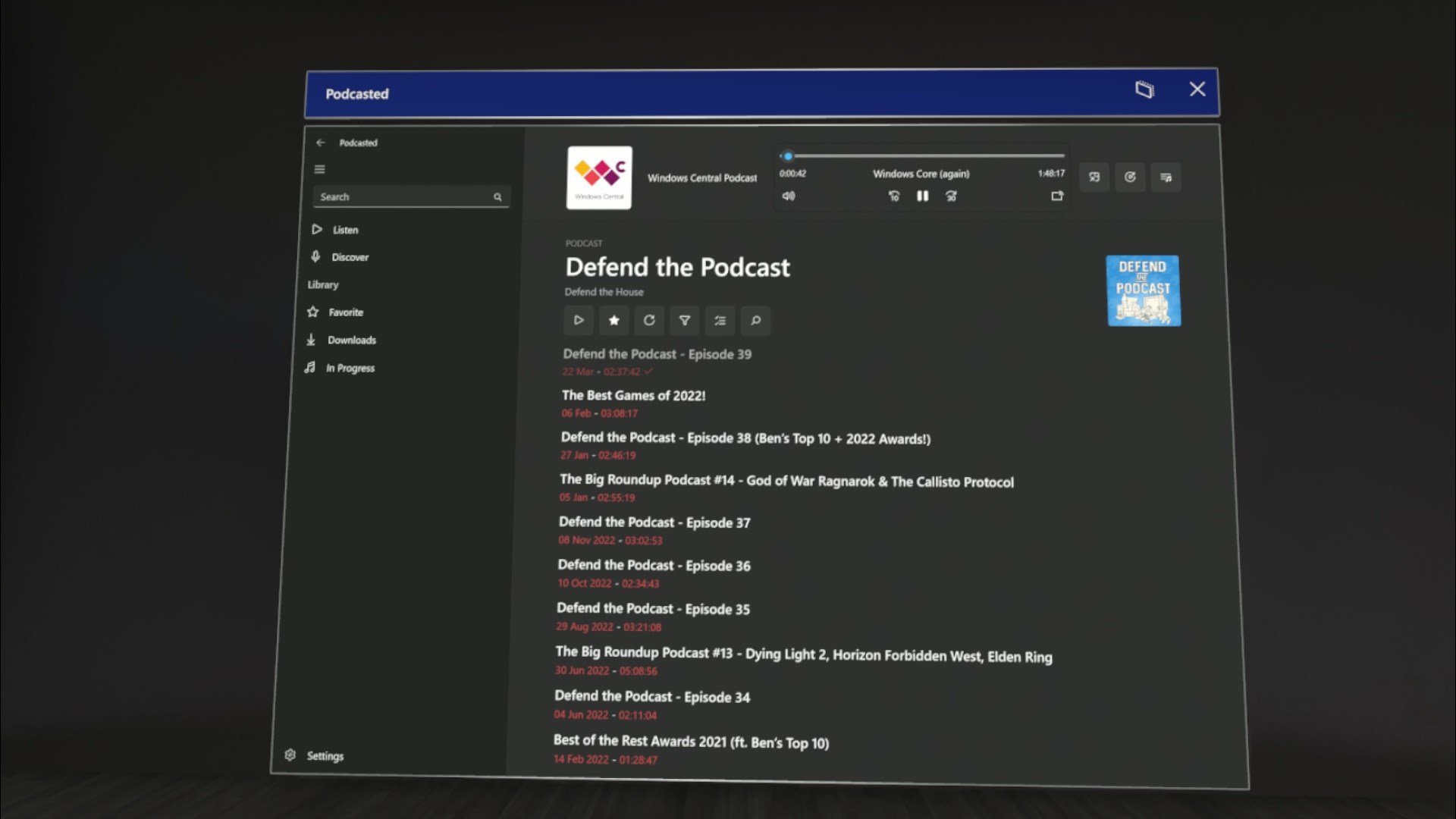 Podcasted screenshot