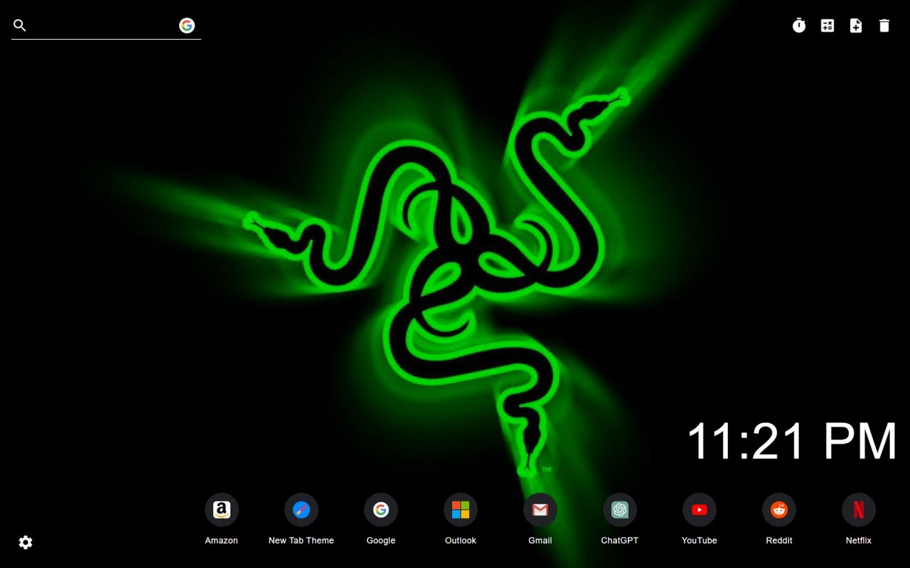 Razer Wallpaper New Tab