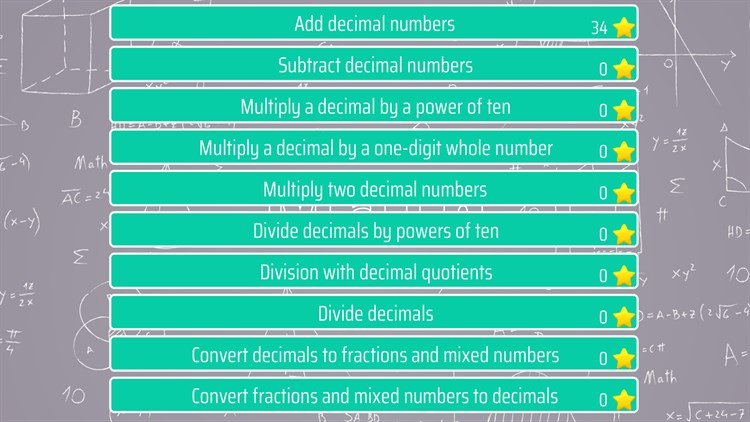 Decimals - Fifth grade Math skills - PC - (Windows)