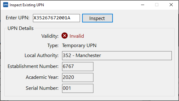UPN Generator screenshot
