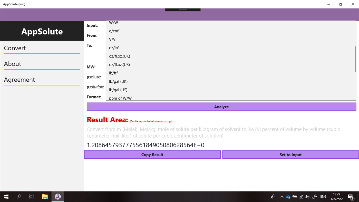 #4. AppSolute (Pro): the Concentration converter (Windows) 来自: Kanokkul, Sinkanok Groups