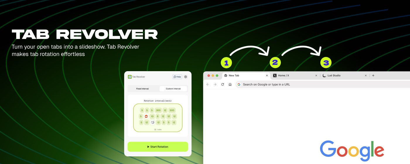 Tab Revolver – Auto rotate tabs for slideshow browsing