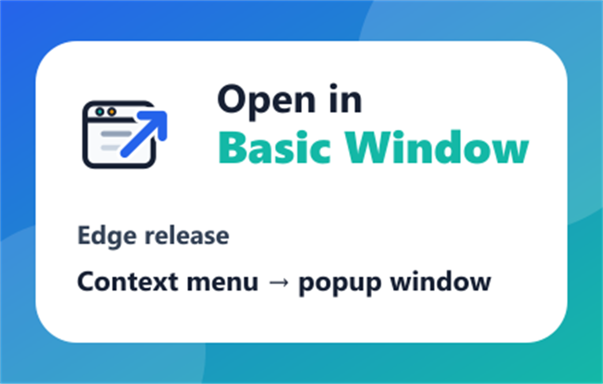 Open in Basic Window