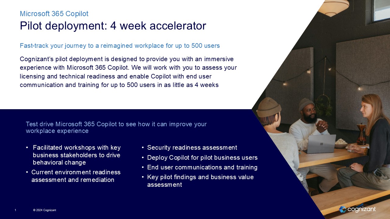 Snapshot 1 of Envisioning and pilot deployment: 4 week accelerator