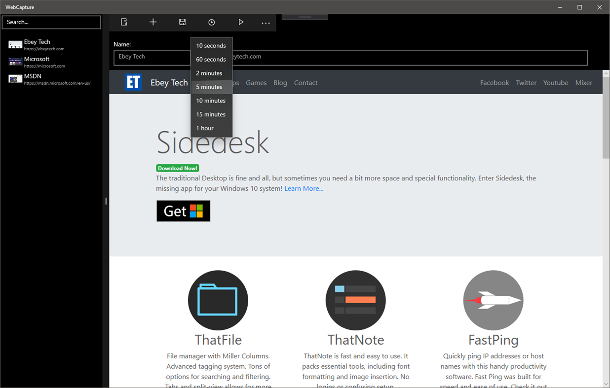 #3. WebCapture (Windows) От: Ebey Tech LLC