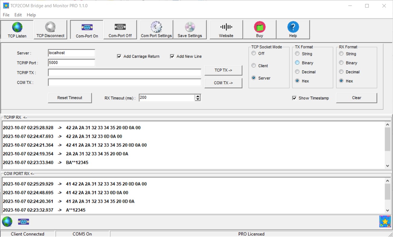 #2. TCP2COM Bridge & Monitor PRO (Windows) 来自: Audiosdroid