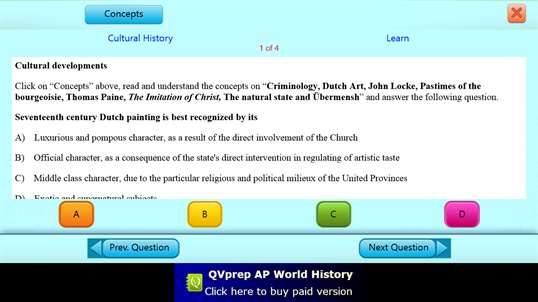QVprep Lite AP European History screenshot 7