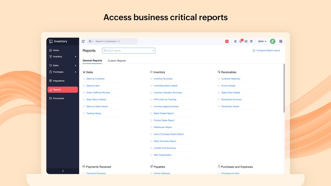 Snapshot 3 of Zoho Inventory