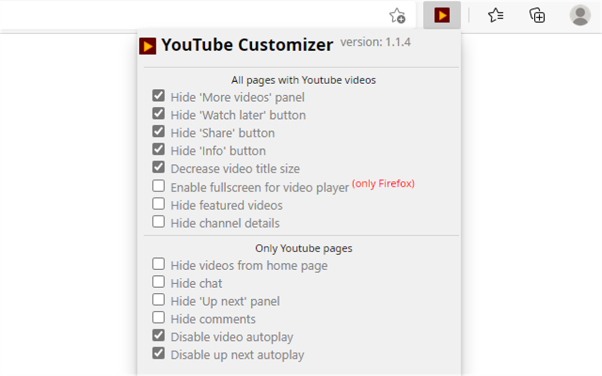 YouTube Customizer