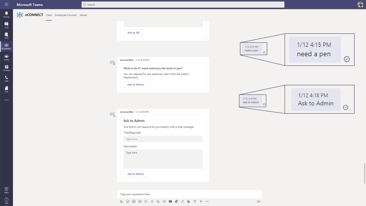 Snapshot 6 of Employee Experience a Teams ChatBot: 2-Wk Implementation