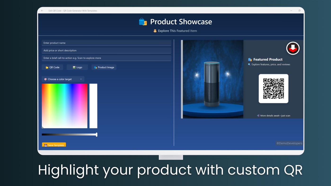 #8. QR Code Generator With Templates (Windows) 作者: Demo Developers