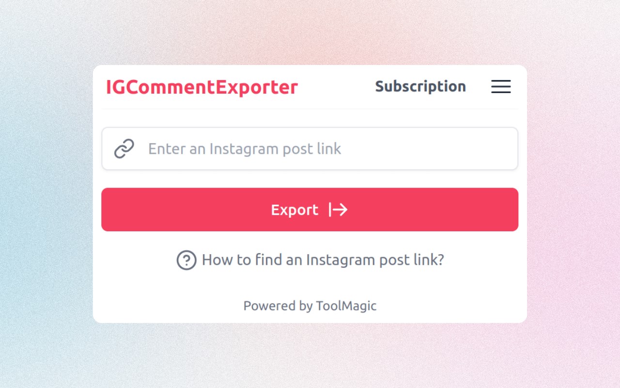IGCommentExporter - Export IG Comments