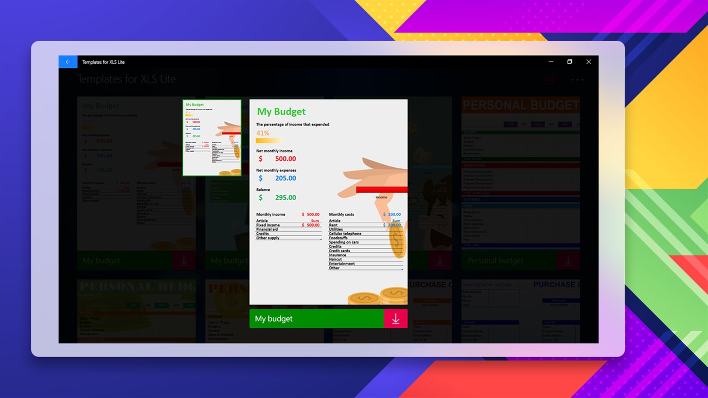 #2. Templates for XLS Lite (Windows) 作者: Yellow Elephant Productions