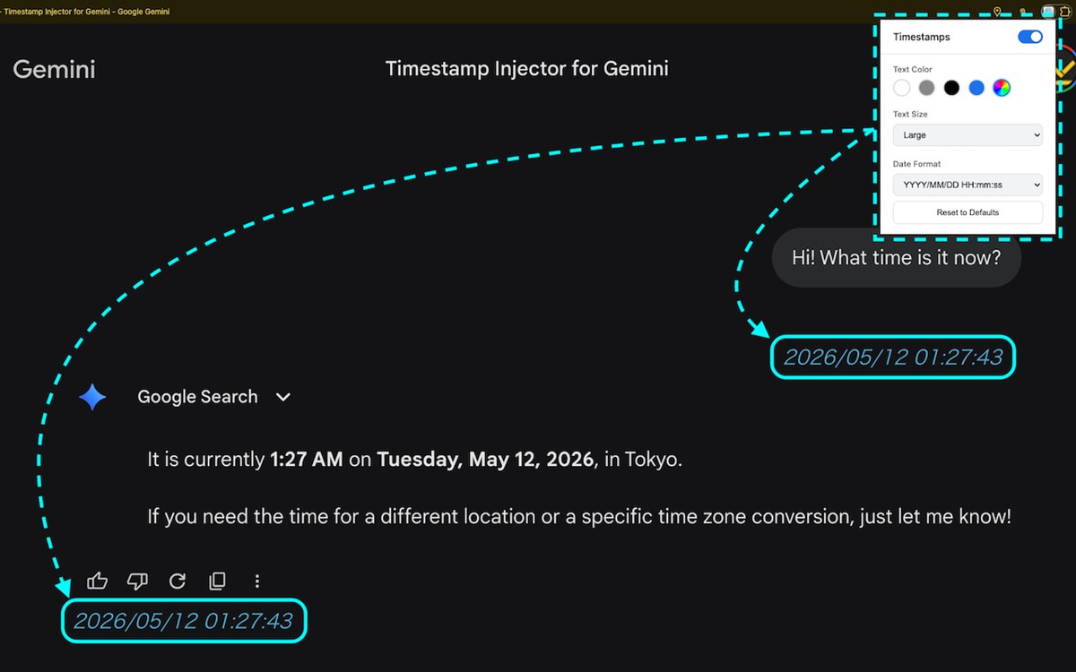 Timestamp Injector for Gemini